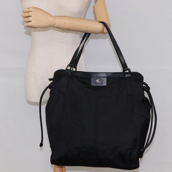 BURBERRY Nova Check Shoulder Bag Nylon Black Auth - Picture 1 of 16